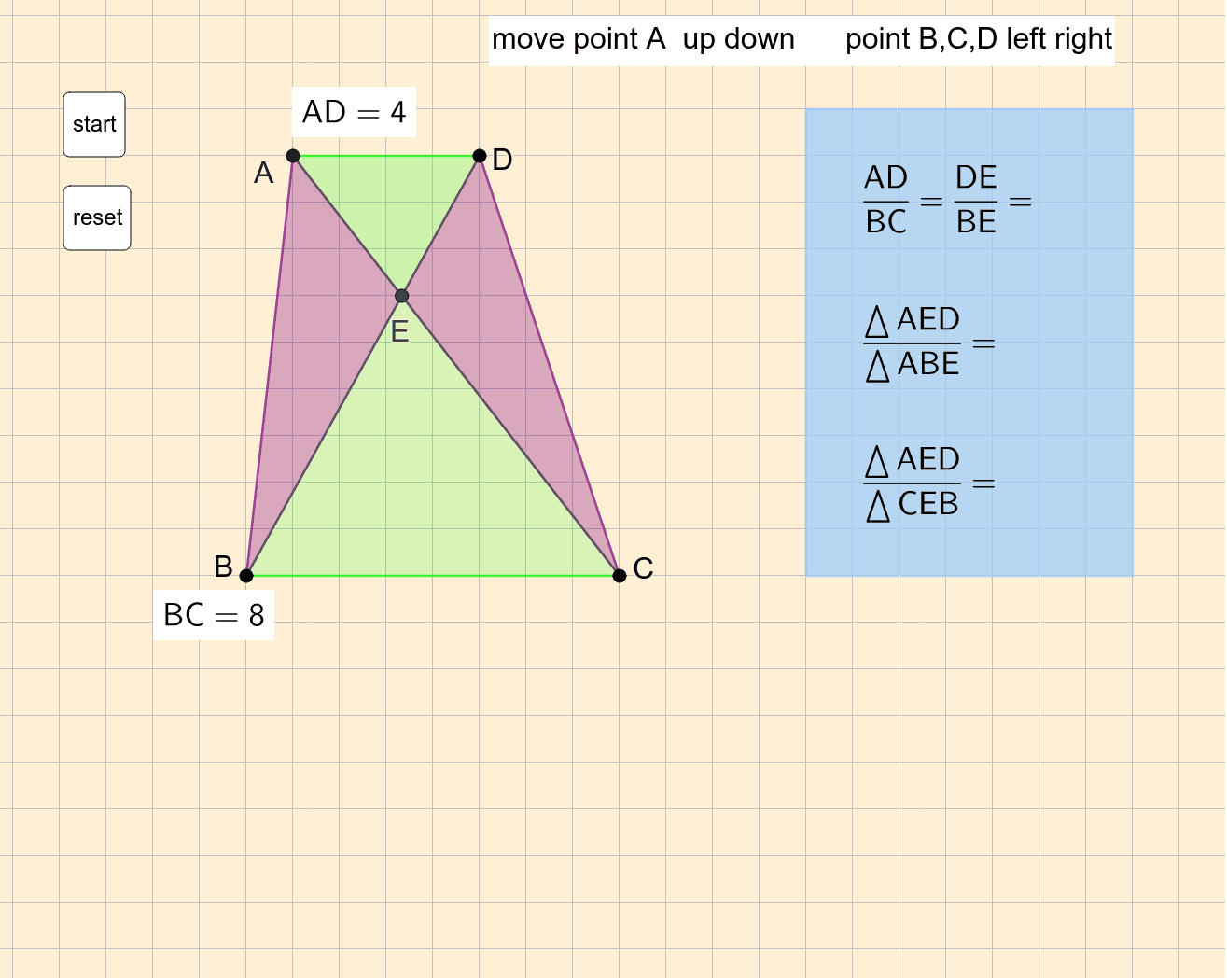 Ratio Of Area Similarity 台形四分割 Geogebra