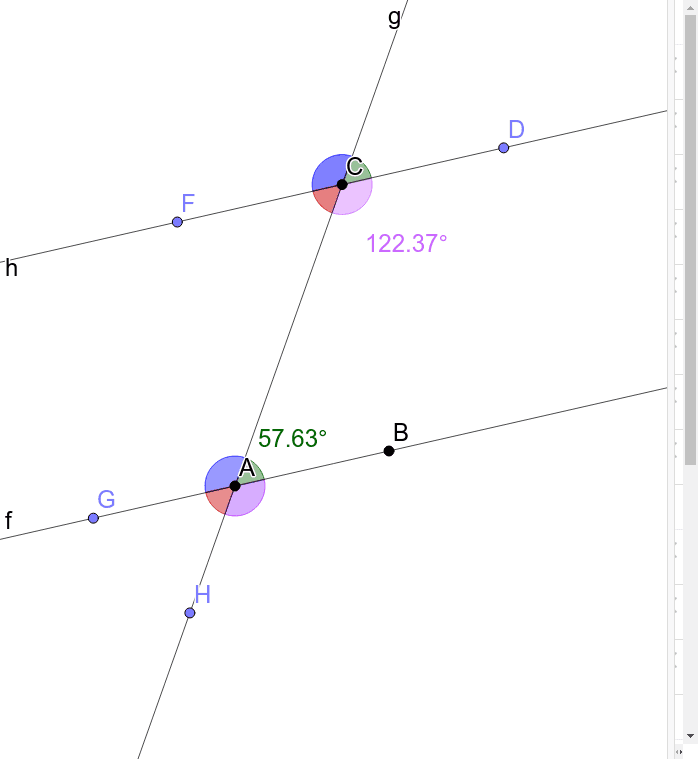 Parallel Lines with Transversals GeoGebra