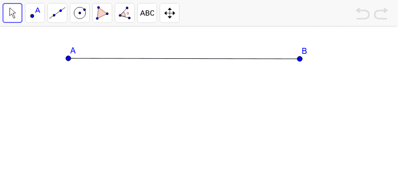 Using only the tools provided, find a point on segment AB that splits the segment in a 2 to 3 ratio.
