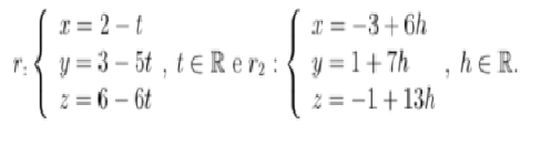 Atividade 1.  Utilize o  AVA de GeoGebra para determinar a posição das seguintes retas