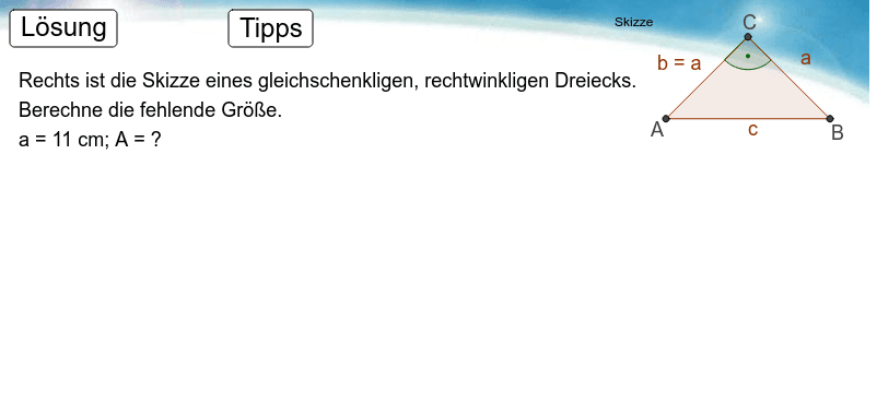Flacheninhalt Rechtwinklige Gleichschenklige Dreieck 6 3 Geogebra