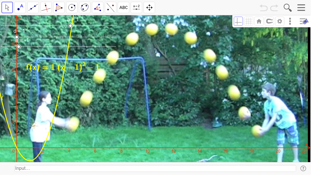 Quadratische Funktionen Ballwurf GeoGebra