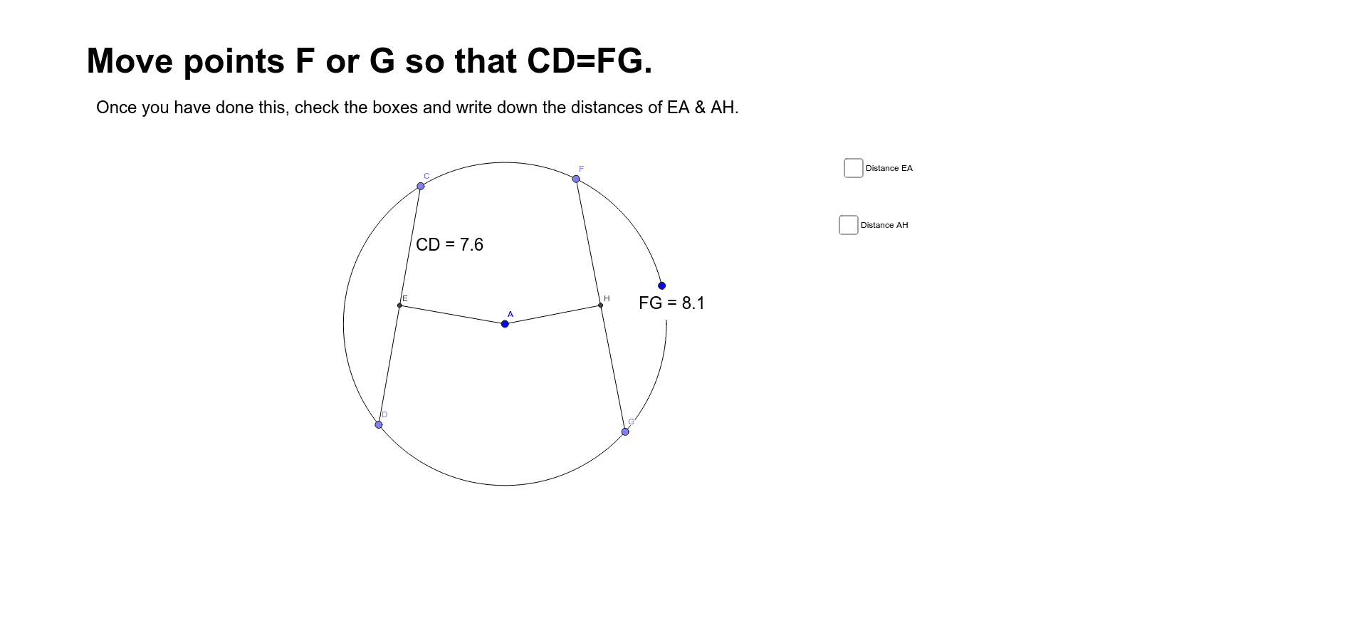 Converse of Equidistant Chords Theorem – GeoGebra Converse of Equidistant Chords Theorem – GeoGebra