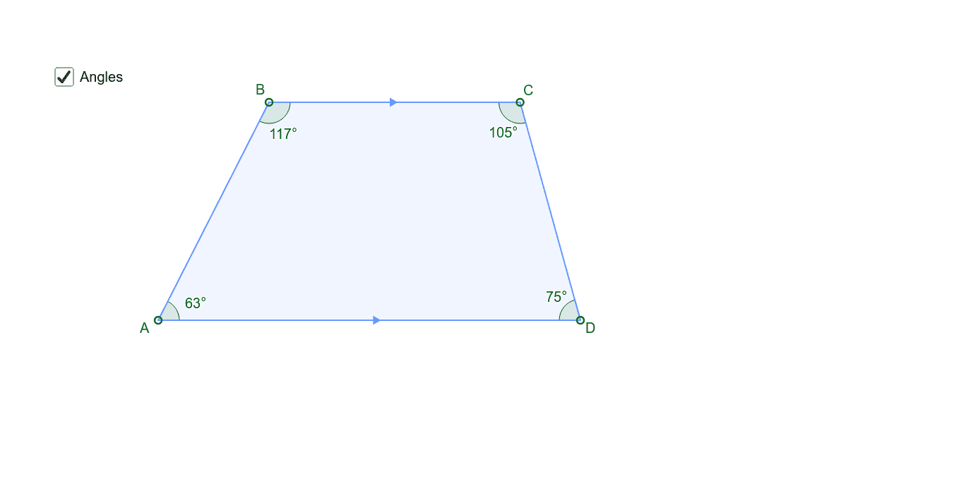 Angles in a trapezium geogebra