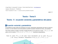 Teoría - 5 - ecuación vectorial y paramétrico del plano.pdf