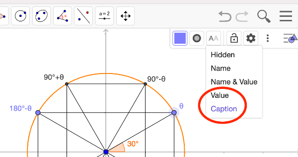 When you click a point, you may choose to chow its caption or value, or simply hide the label.