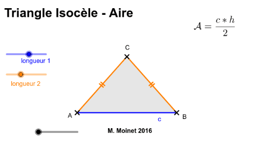 Triangle Isocele Aire Geogebra