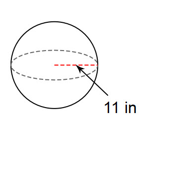 You try #2. Find the surface area of a sphere with a radius of 11 in. Use 3.14 for pi.