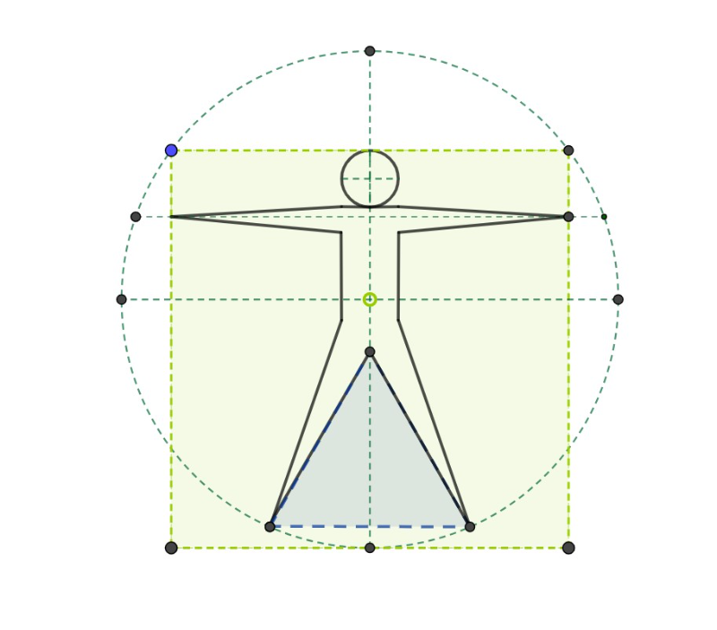 Antes de empezar, mira esta figura e intenta redibujarla de manera rápida en tu cabeza. Se trata de una simplificación del Hombre Vitruvio.