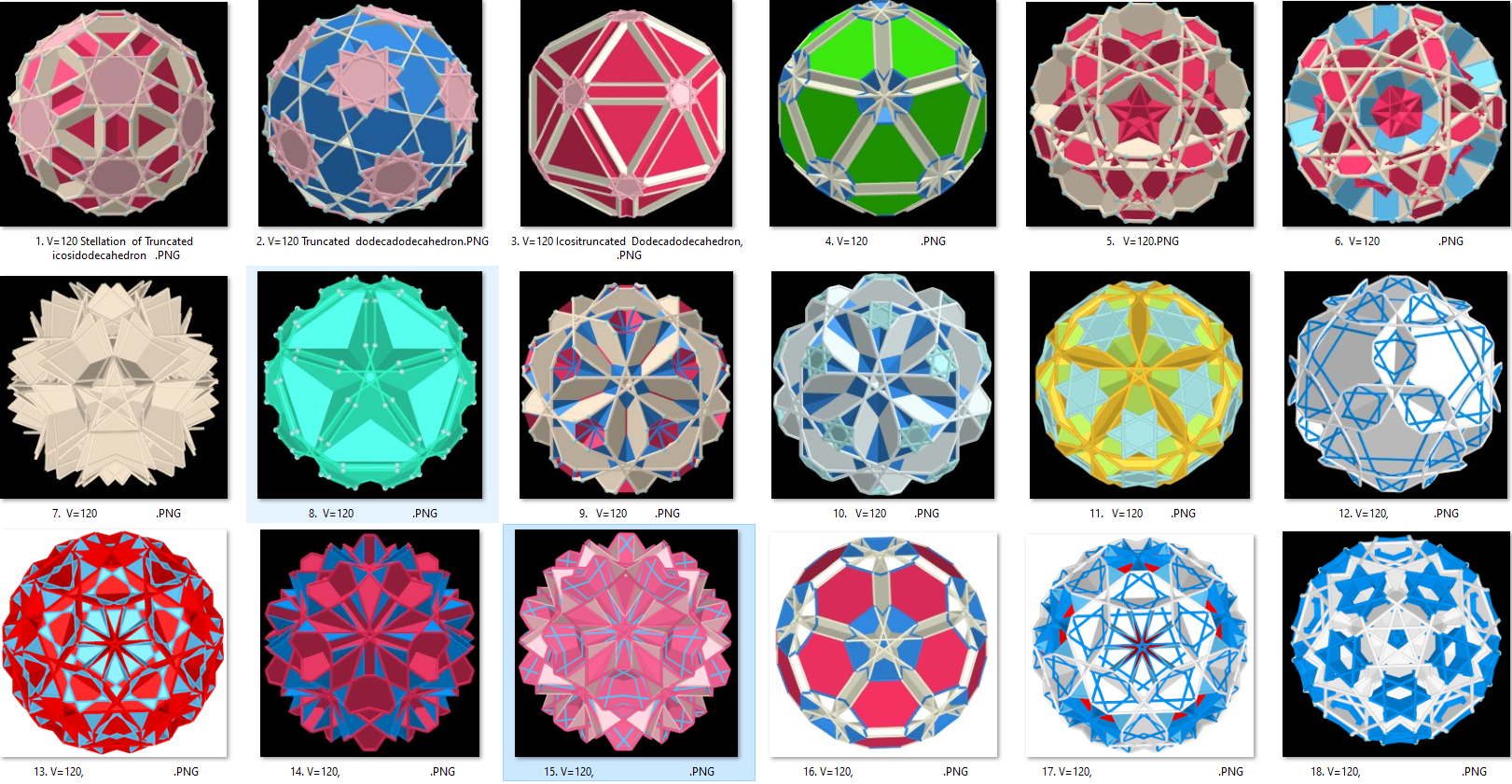 A set of stellations with the 120 vertices 