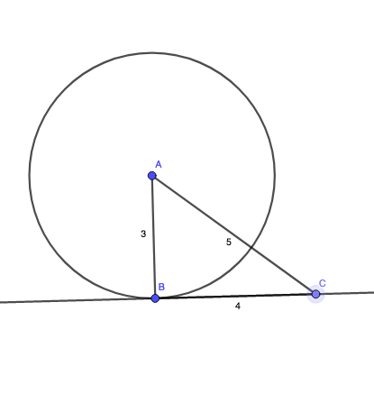 In the picture below, AB=3, BC=4, and AC=5