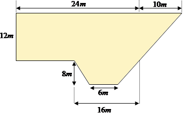 Calcule a área da figura. Se necessário, use a ilustração a seguir para calcular a área da figura por partes.