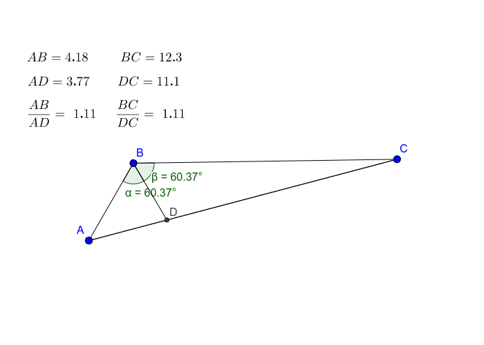 Triangle Angle Bisector Theorem GeoGebra