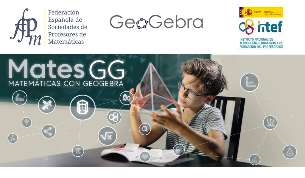 ﻿La Federación Española de Sociedades de Profesores de Matemáticas en colaboración con el Instituto Nacional de Tecnologías Educativas y de Formación del Profesorado (INTEF) y el Centro Internacional de Encuentros Matemáticos (CIEM) ha desarrollado el proyecto MATESGG.

Es un espacio en el que se pone a disposición del profesorado una selección de materiales elaborados con la herramienta GeoGebra a través de unas guías didácticas creadas con la herramienta de autor eXeLearning.

En estas guías, el profesorado encontrará información detallada sobre el recurso: información curricular, propuestas de uso, material complementario, el archivo fuente de la guía (gracias al cual podremos editar, modificar y adaptar la guía a nuestras necesidades), así como el propio recurso en modo interactivo.

Acceso a través de [url=https://intef.es/recursos-educativos/recursos-para-el-aprendizaje-en-linea/matesgg/]www.matesgg.es[/url]