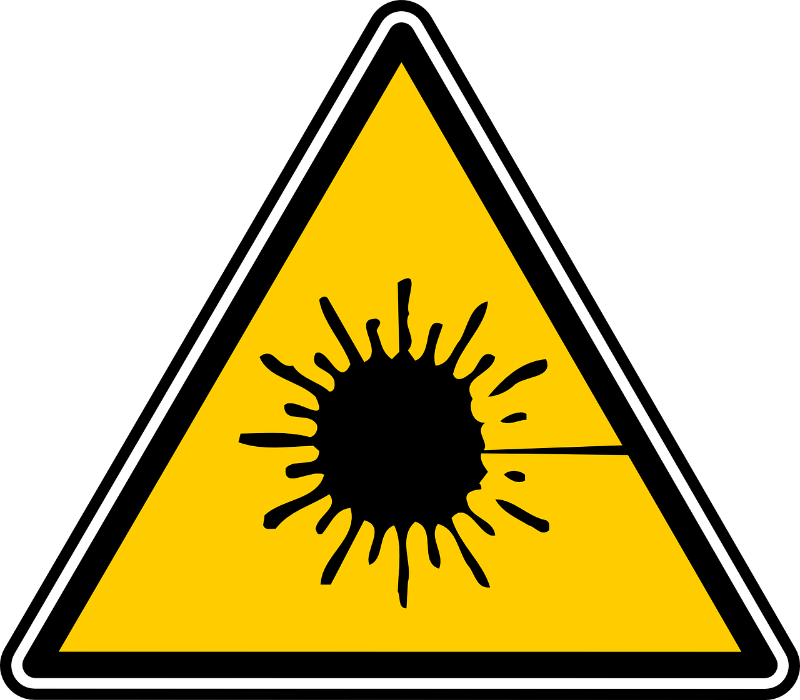 [url=https://pixabay.com/en/laser-laser-light-laser-beam-39097/]"Caution Laser"[/url] by Clker-Free-Vector-Images is in the [url=http://creativecommons.org/publicdomain/zero/1.0/]Public Domain, CC0[/url]
