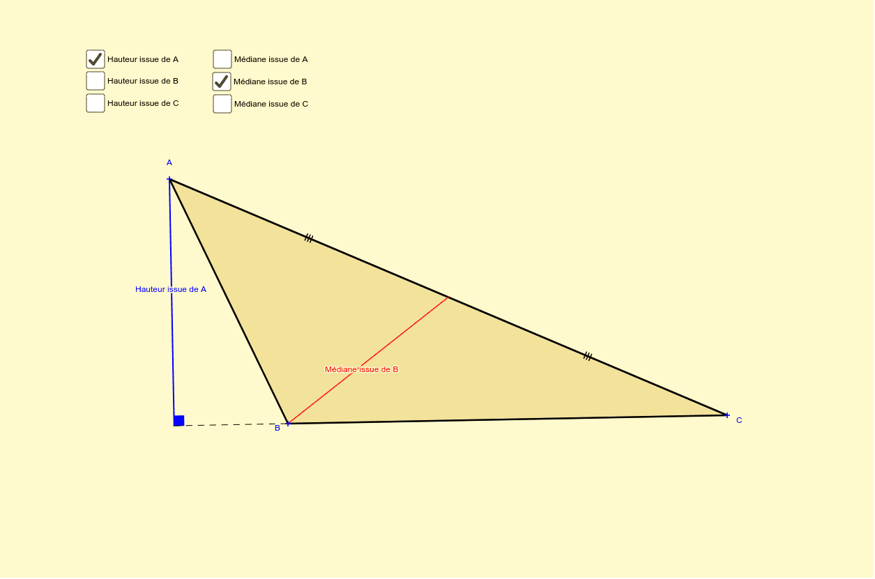 Hauteurs et médianes d’un triangle GeoGebra
