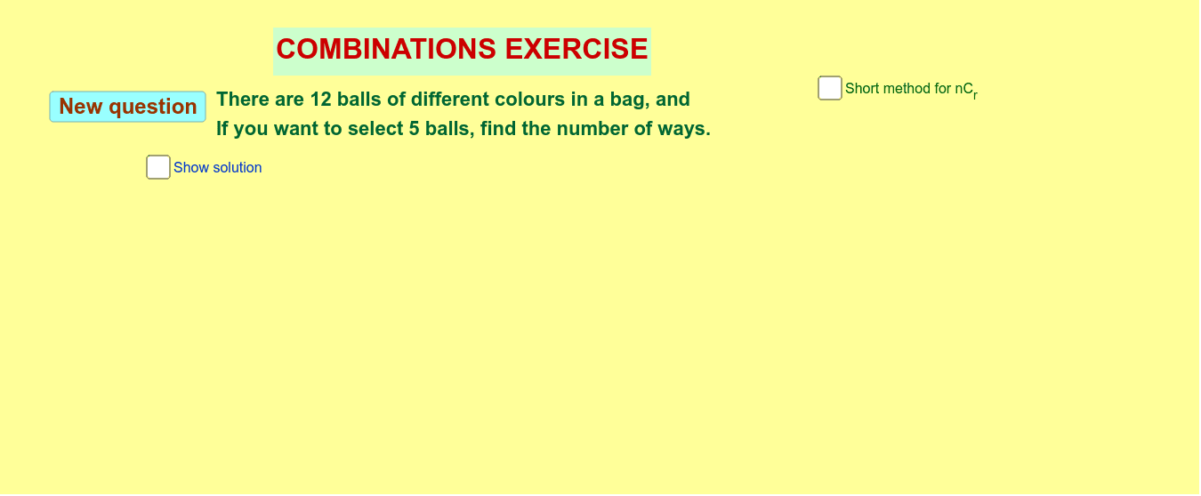 COMBINATIONEXERCISE GeoGebra