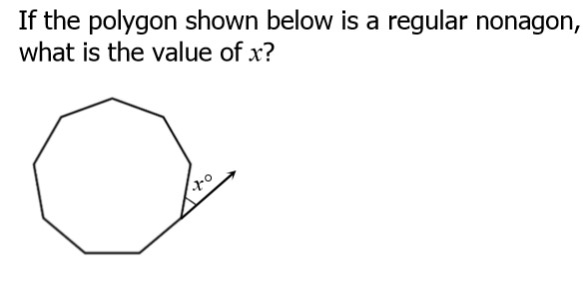 1) To find the number of degrees for each exterior angle of a regular polygon, divide 360 degrees by the number of angles. Answer below.