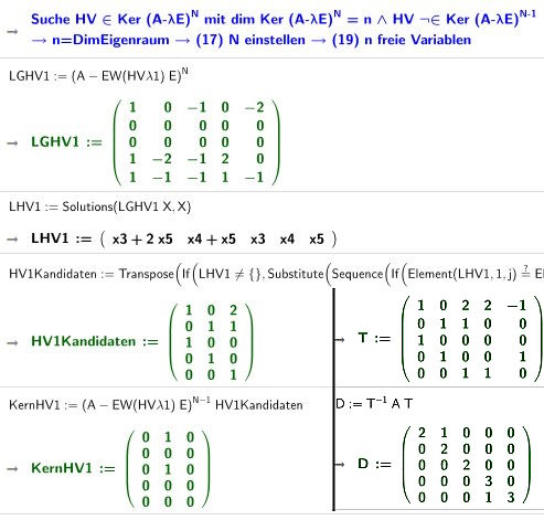 Jordan-Normalform Hauptvektoren 1.+2.Stufe R5x5