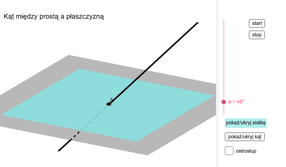 Kąt Między Prostą A Płaszczyzną Kąt między prostą a płaszczyzną (+ostrosłup) – GeoGebra