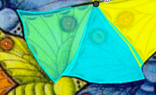 Facendo ruotare più volte (con lo slider) di 60° la parte evidenziata in azzurro dell'ala, ci siamo accorte che si formava un esagono.