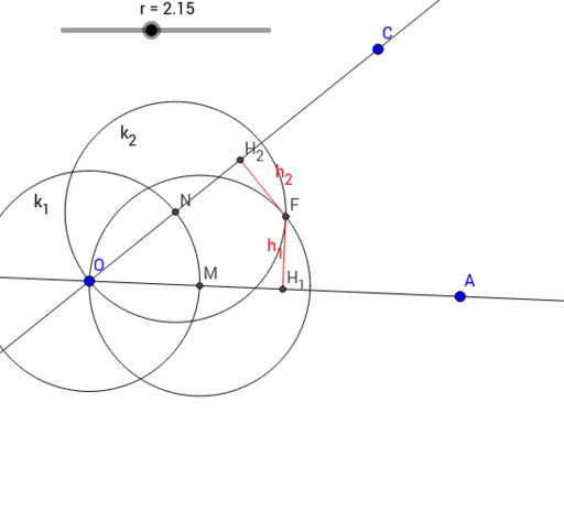 Ъглополовяща като ГМТ – GeoGebra