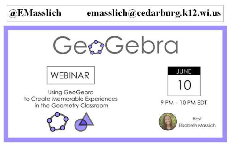 [size=150][i][size=200]Please fill out the survey:[/size]
[/i][/size][size=150][size=200][url=https://www.geogebra.org/classroom/gzmrm7fm][b]https://www.geogebra.org/classroom/gzmrm7fm
[/b][/url][/size][/size][size=200][left][size=150]www.geogebra.org
[/size][size=150]Click on:  Classroom[/size][b]
GZMR M7FM[/b][/left][/size]