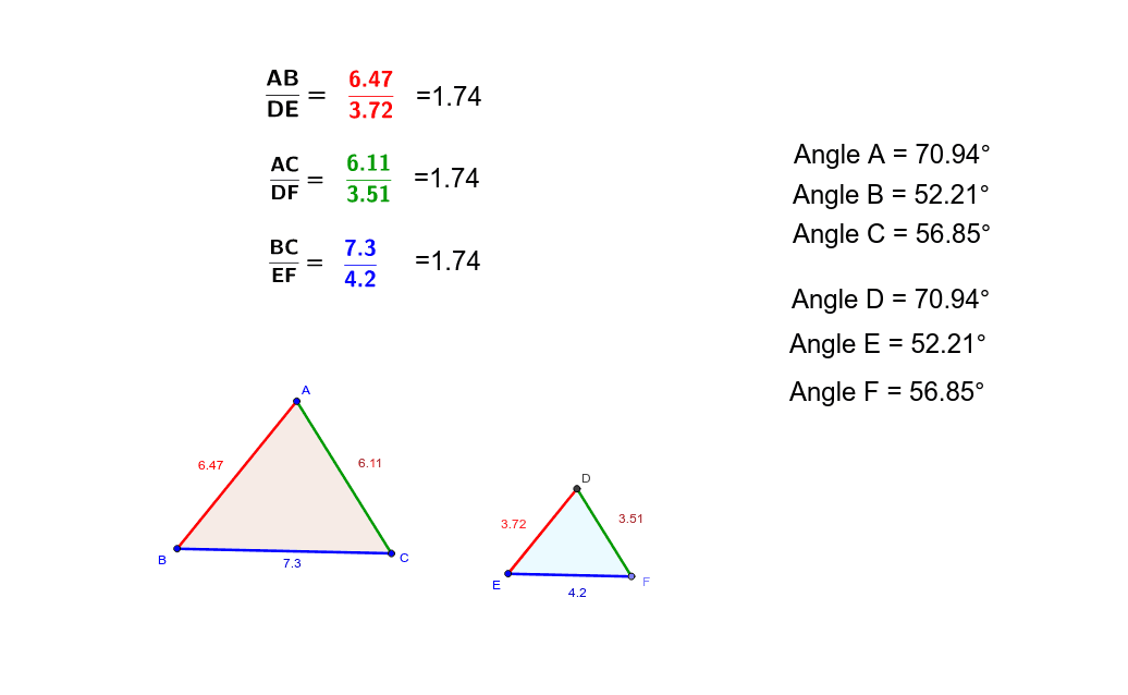 Proportions In Similar Triangles SACHS GeoGebra