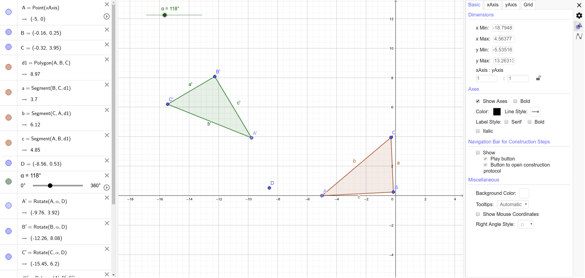 Gleichorientierte Dreiecke - gleicher Umlaufsinn / Drehsinn – GeoGebra