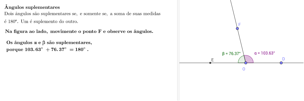 Ângulos suplementares