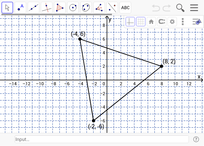 Read the examples at the website. Find the circumcenter algebraically. Then verify your answer by constructing the circumcenter on this applet.
