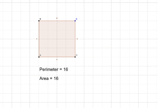 Perimeter and area of rectangles – GeoGebra