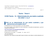 CCSS Teoría - 14 - Determinante de una matriz cuadrada de orden 1, 2 y 3.pdf