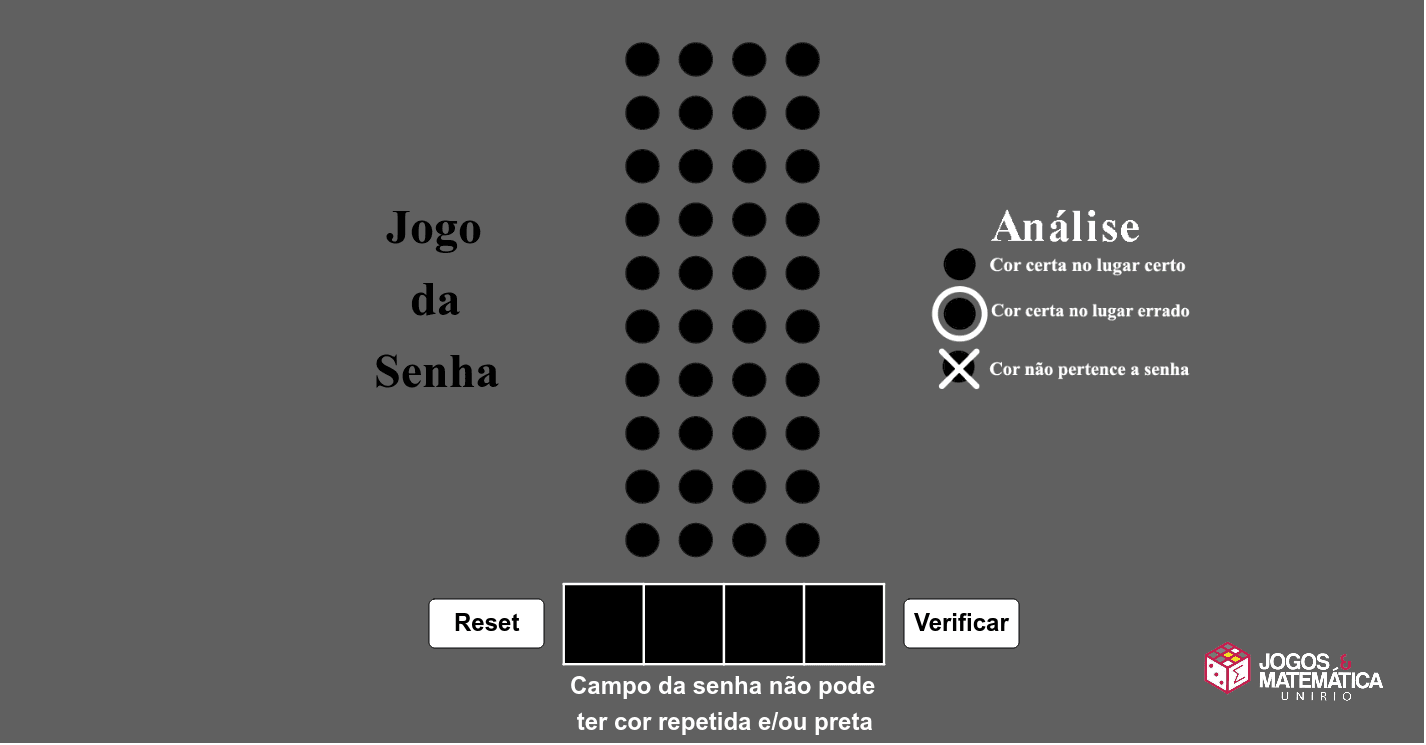 Se Jogando na Matemática: Jogo Senha