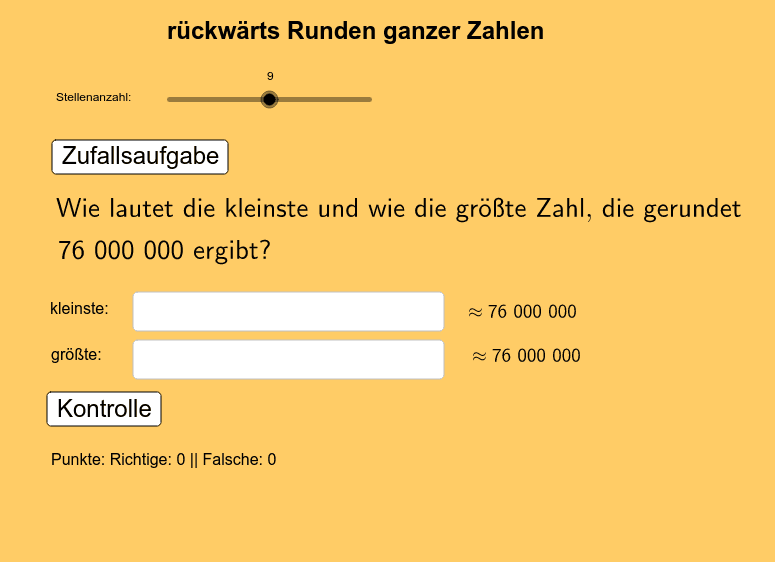 Runden rückwärts von ganzen Zahlen GeoGebra