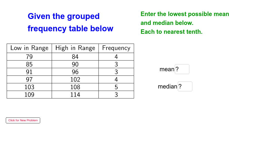 Finding the mean of grouped data section 1 1 geogebra