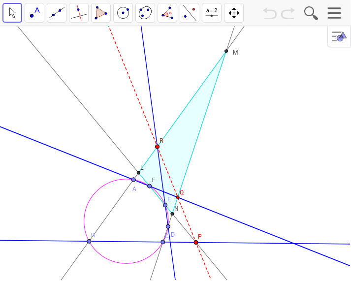 パスカルの定理とブリアンションの定理の証明 Geogebra