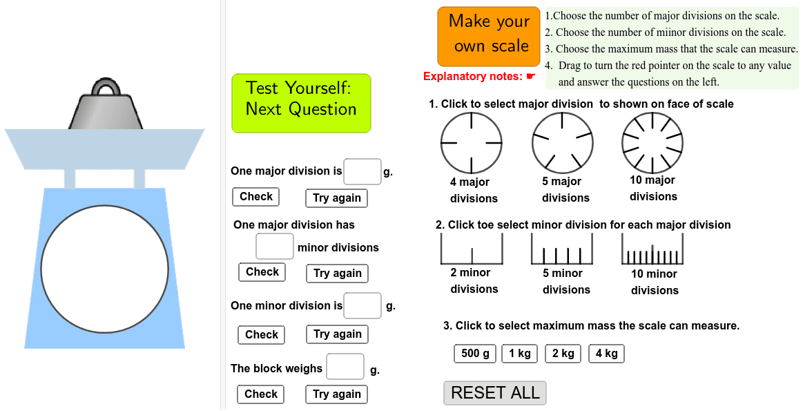 P.3 Using a Weighing Scale to Weigh Objects (English Version) GeoGebra