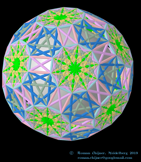 all segments of surfaces of the polyhedron: 1-7