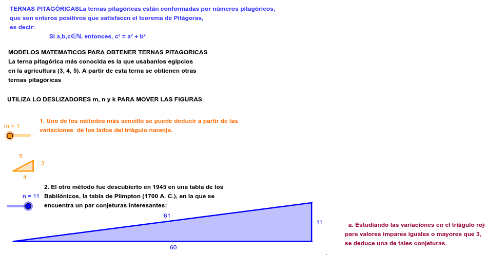 CONJETURAS DE TERNAS PITAGÓRICAS