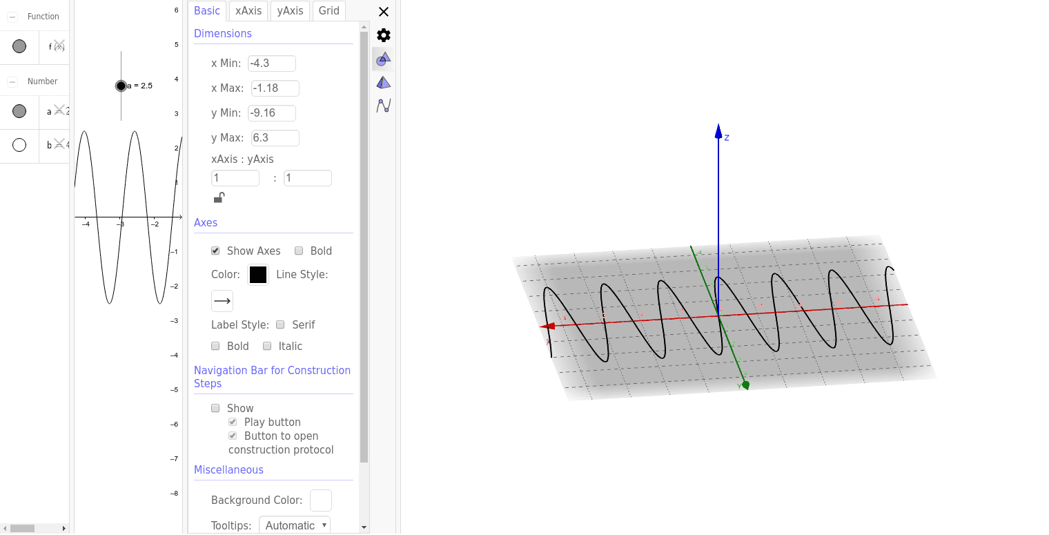 Simple Sinewave 3d – GeoGebra