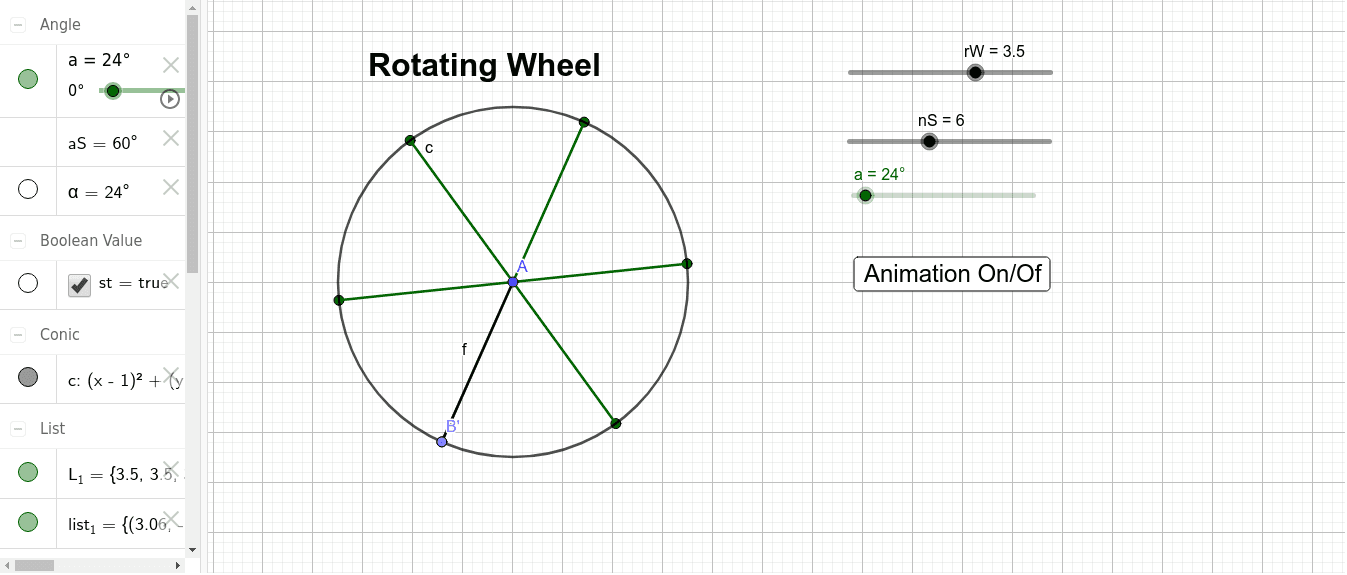 Rotating Wheel – GeoGebra