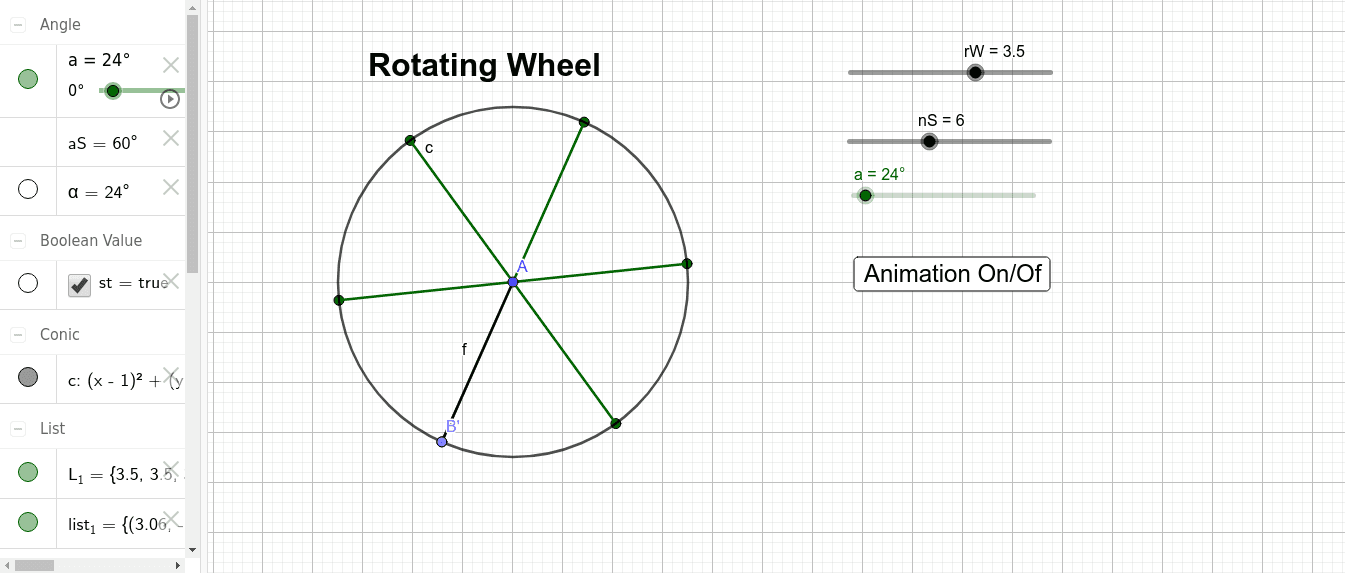 Rotating Wheel – GeoGebra Rotating Wheel – GeoGebra