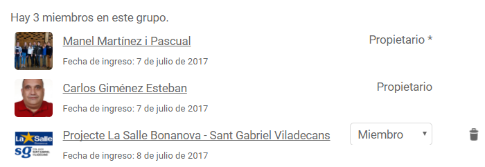 Gestión de los usuarios; asignar roles y darles de baja