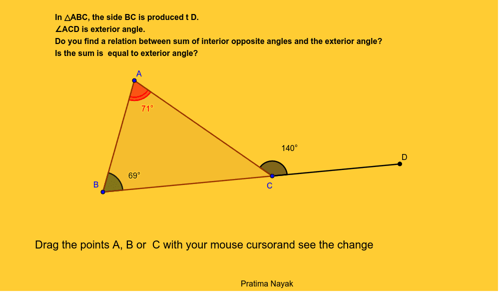 Exterior Angle Of A Triangle Is Sum Of It S Interior