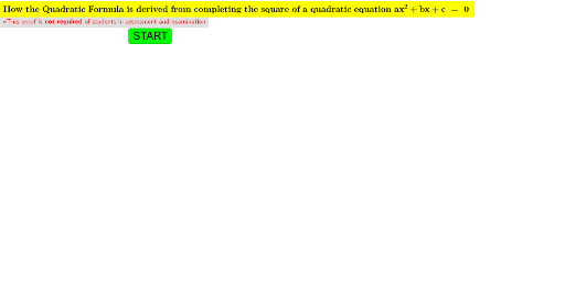 Deriving the Quadratic Formula using Completing the Square – GeoGebra
