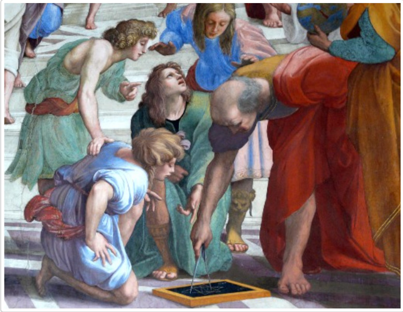 Euclide insegna la Geometria (dettaglio della “Scuola di Atene” di Raffaello Sanzio)