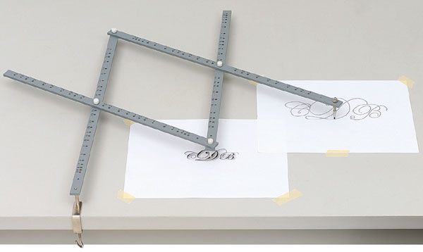 This is a picture of an artist's pantograph. There are many kinds of pantographs. For example, cartographers, carpenters, and architects all sometimes use versions of this tool.
