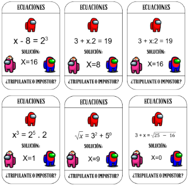 Verifica las ecuaciones para saber si sos impostor o tripulante