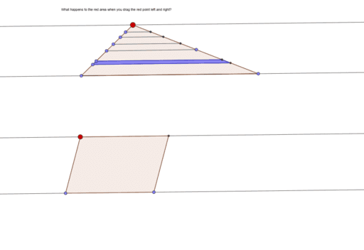 Shearing a triangle and a parallelogram – GeoGebra
